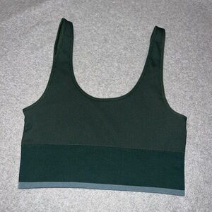 Outdoor Voices // SeamlessRib Longline Bra // Evergreen